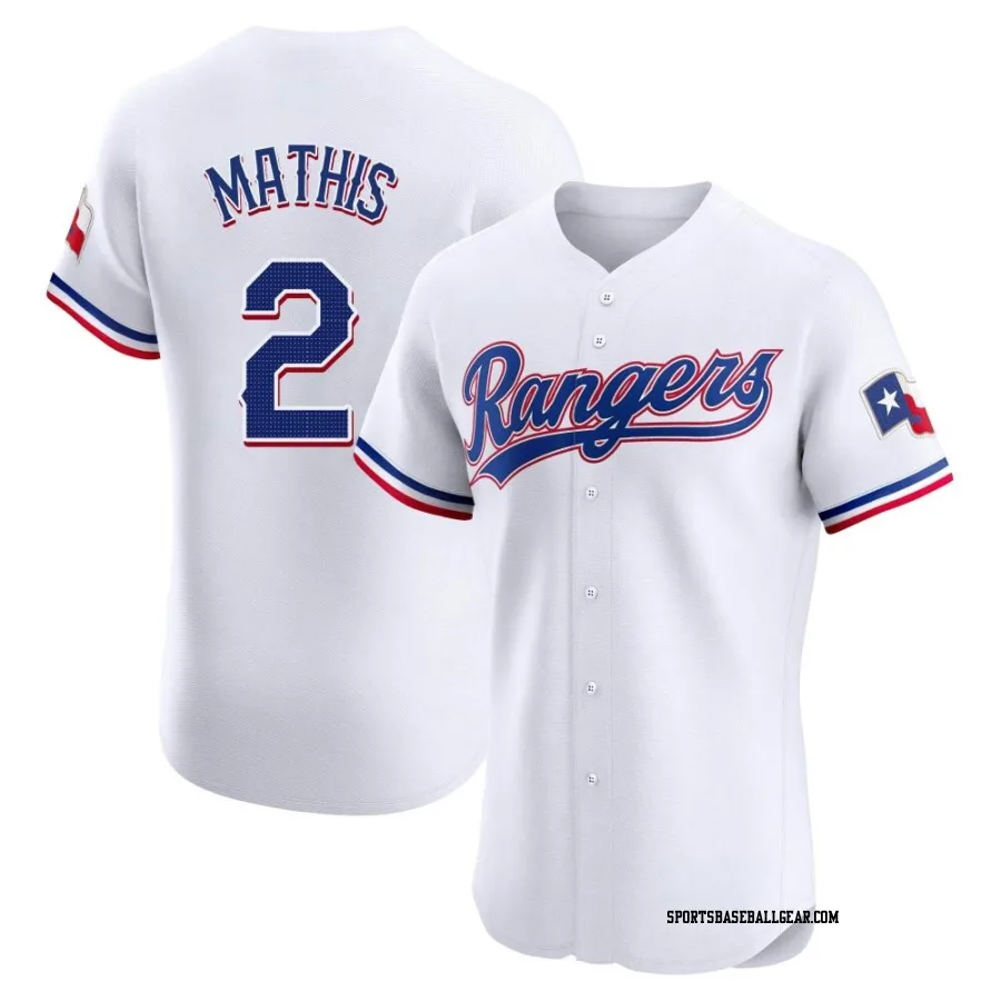 Jeff Mathis Men's Texas Rangers White Elite Home Jersey