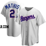 Jeff Mathis Men's Texas Rangers White Replica Home Cooperstown Collection 2023 World Series Champions Jersey