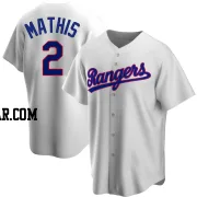 Jeff Mathis Men's Texas Rangers White Replica Home Cooperstown Collection Jersey