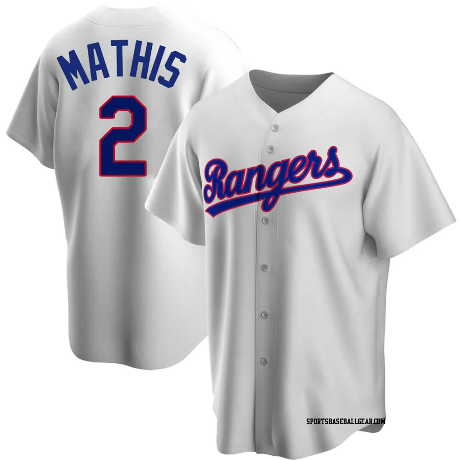 Jeff Mathis Men's Texas Rangers White Replica Home Cooperstown Collection Jersey