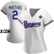 Jeff Mathis Women's Texas Rangers White Authentic Home 2023 World Series Jersey