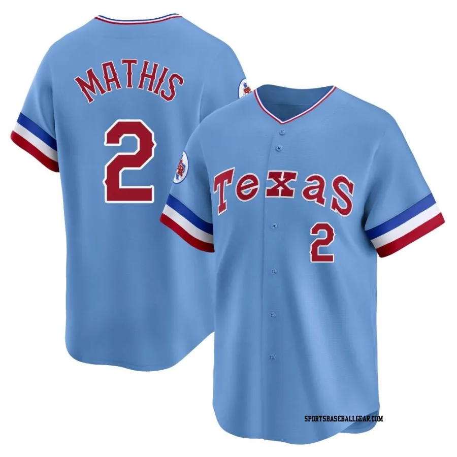 Jeff Mathis Youth Texas Rangers Light Blue Limited Cooperstown Collection Jersey