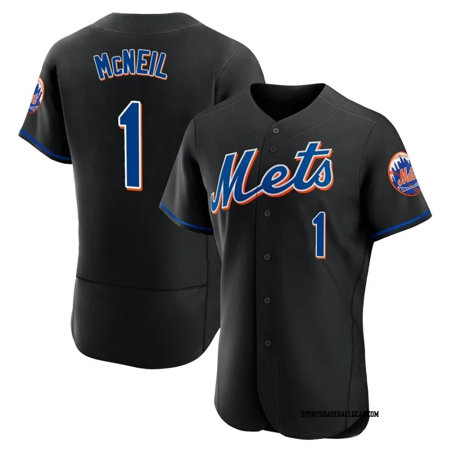 Jeff McNeil Men's New York Mets Black Authentic 2022 Alternate Jersey