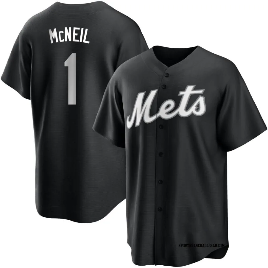 Jeff McNeil Men's New York Mets Black/White Replica Jersey