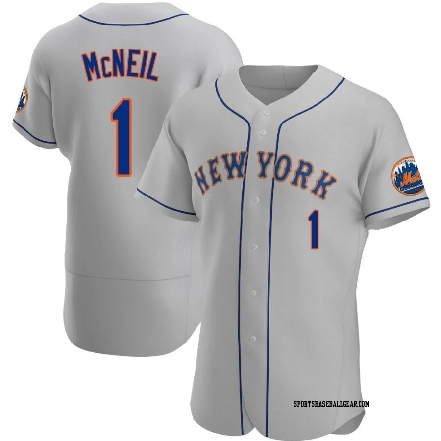 Jeff McNeil Men's New York Mets Gray Authentic Road Jersey