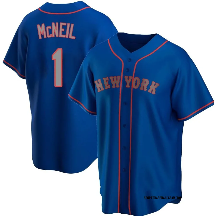 Jeff McNeil Men's New York Mets Royal Replica Alternate Road Jersey