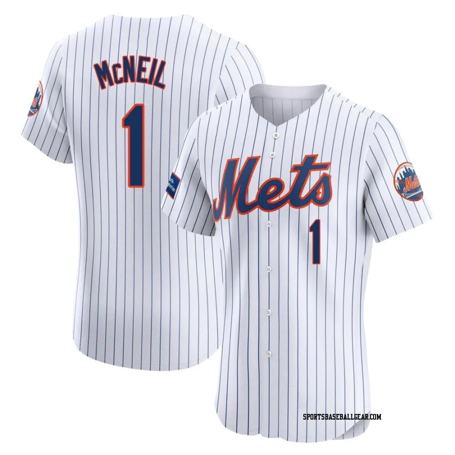 Jeff McNeil Men's New York Mets White Elite Home Patch Jersey