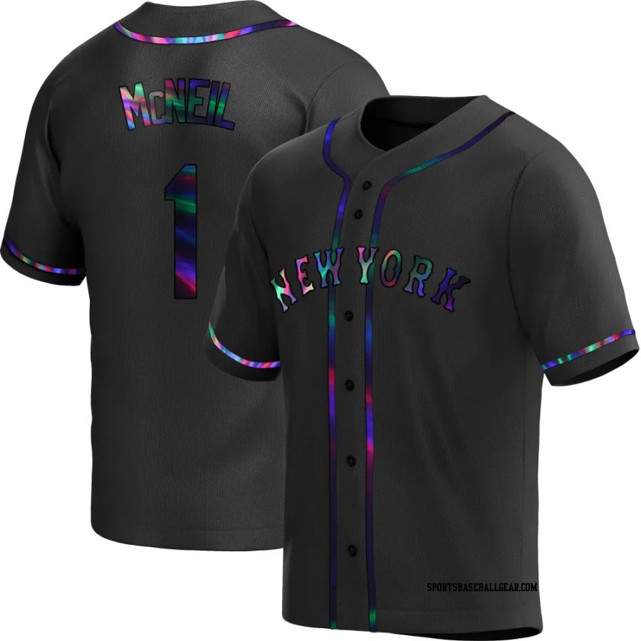 Jeff McNeil Youth New York Mets Black Holographic Replica Alternate Jersey