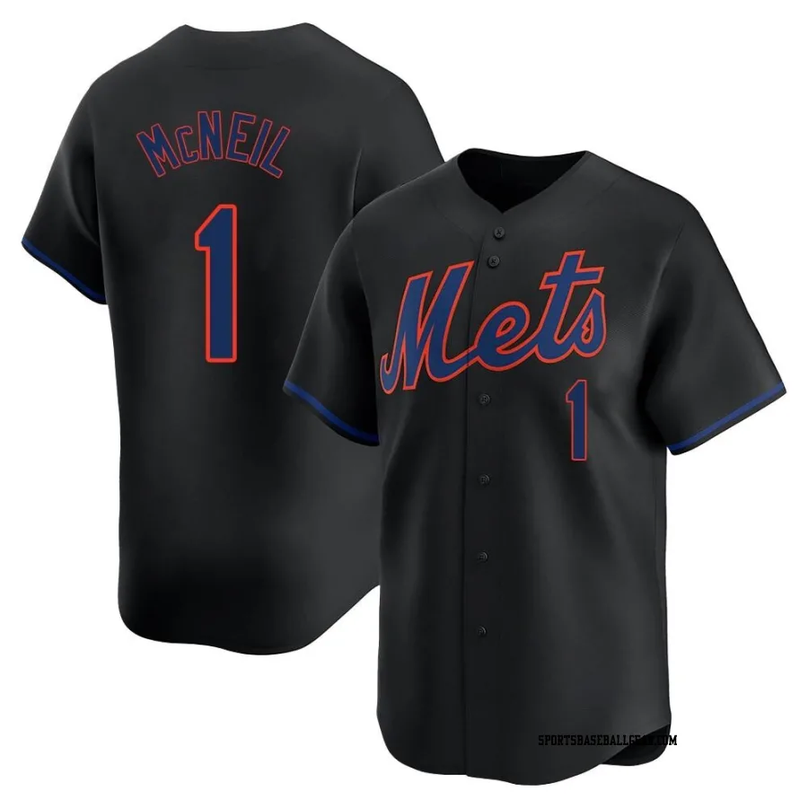 Jeff McNeil Youth New York Mets Black Limited Alternate Jersey