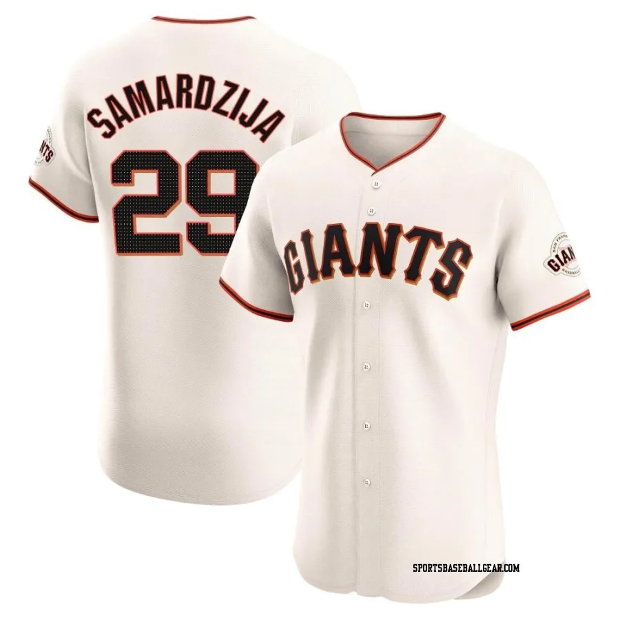 Jeff Samardzija Men's San Francisco Giants Cream Elite Home Jersey