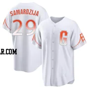 Jeff Samardzija Men's San Francisco Giants White Replica 2021 City Connect Jersey