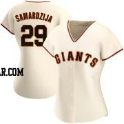 Jeff Samardzija Women's San Francisco Giants Cream Authentic Home Jersey