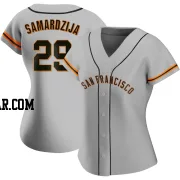 Jeff Samardzija Women's San Francisco Giants Gray Authentic Road Jersey