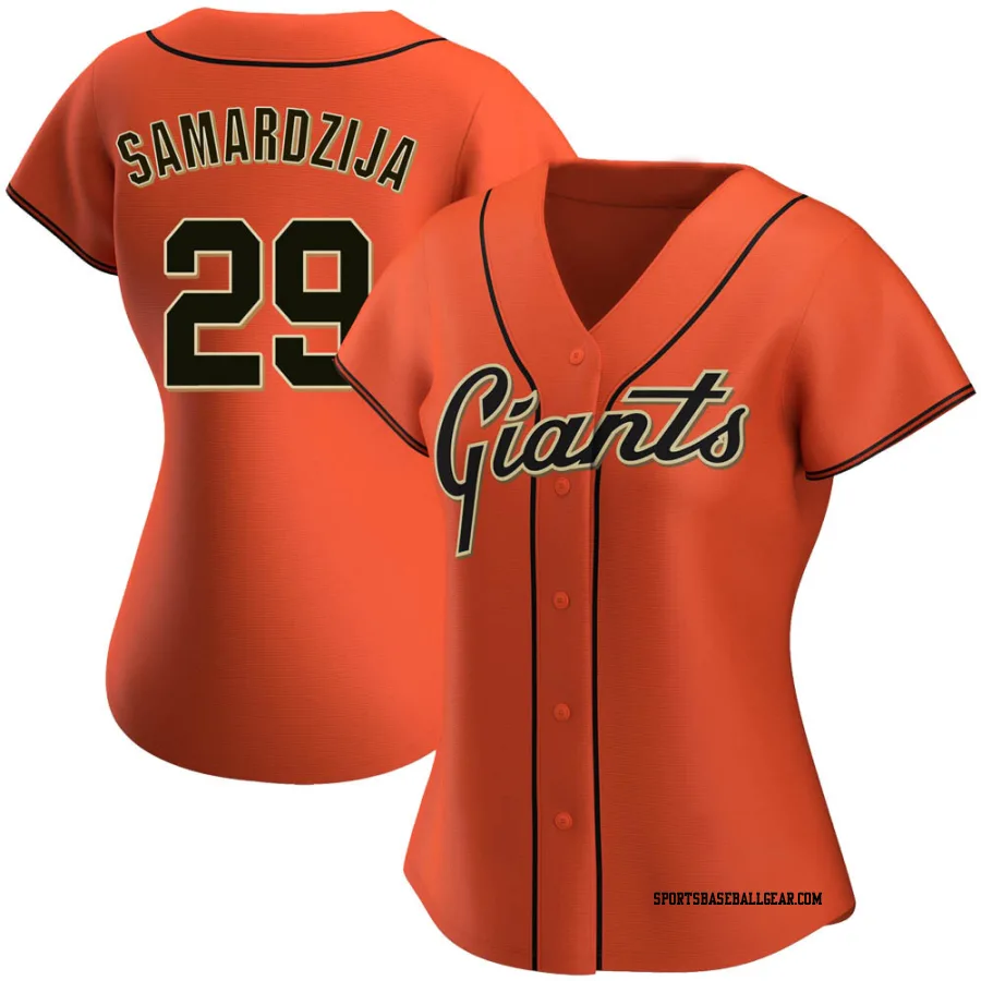 Jeff Samardzija Women's San Francisco Giants Orange Replica Alternate Jersey