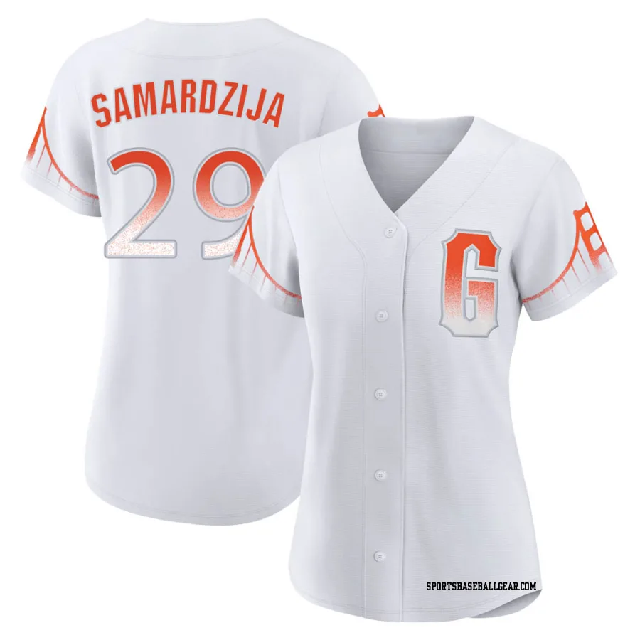 Jeff Samardzija Women's San Francisco Giants White Replica 2021 City Connect Jersey