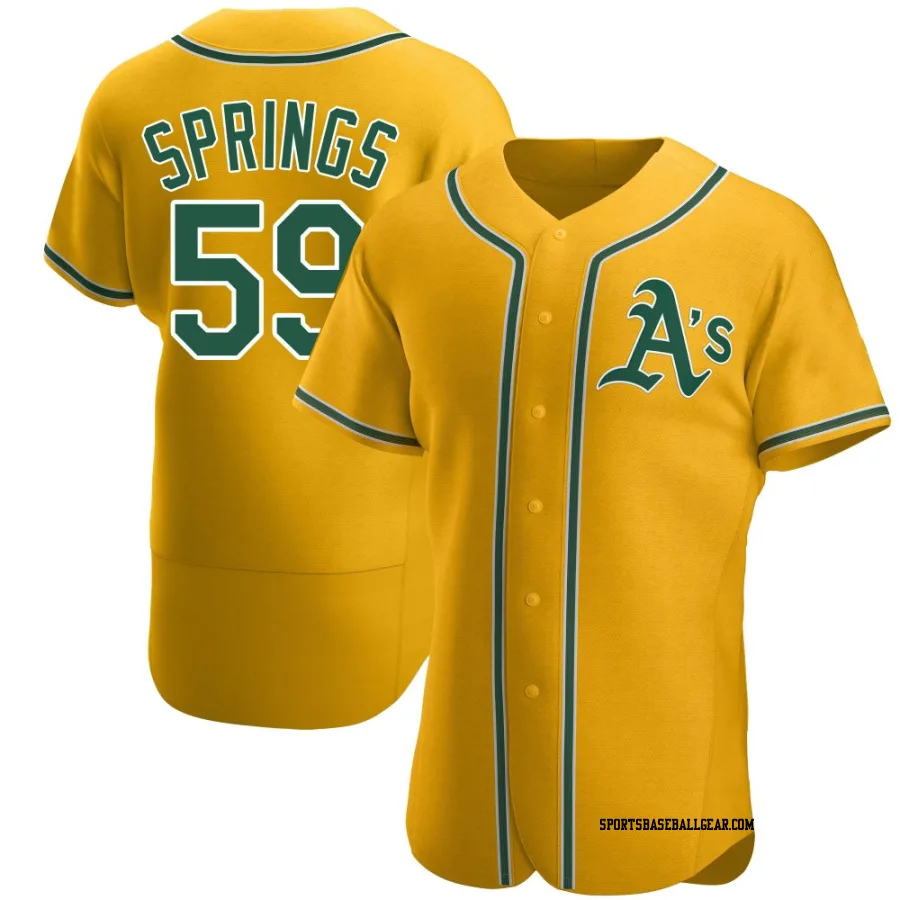 Jeffrey Springs Men's Oakland Athletics Gold Authentic Alternate Jersey