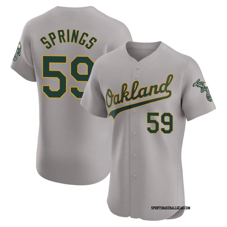 Jeffrey Springs Men's Oakland Athletics Gray Elite Road Jersey