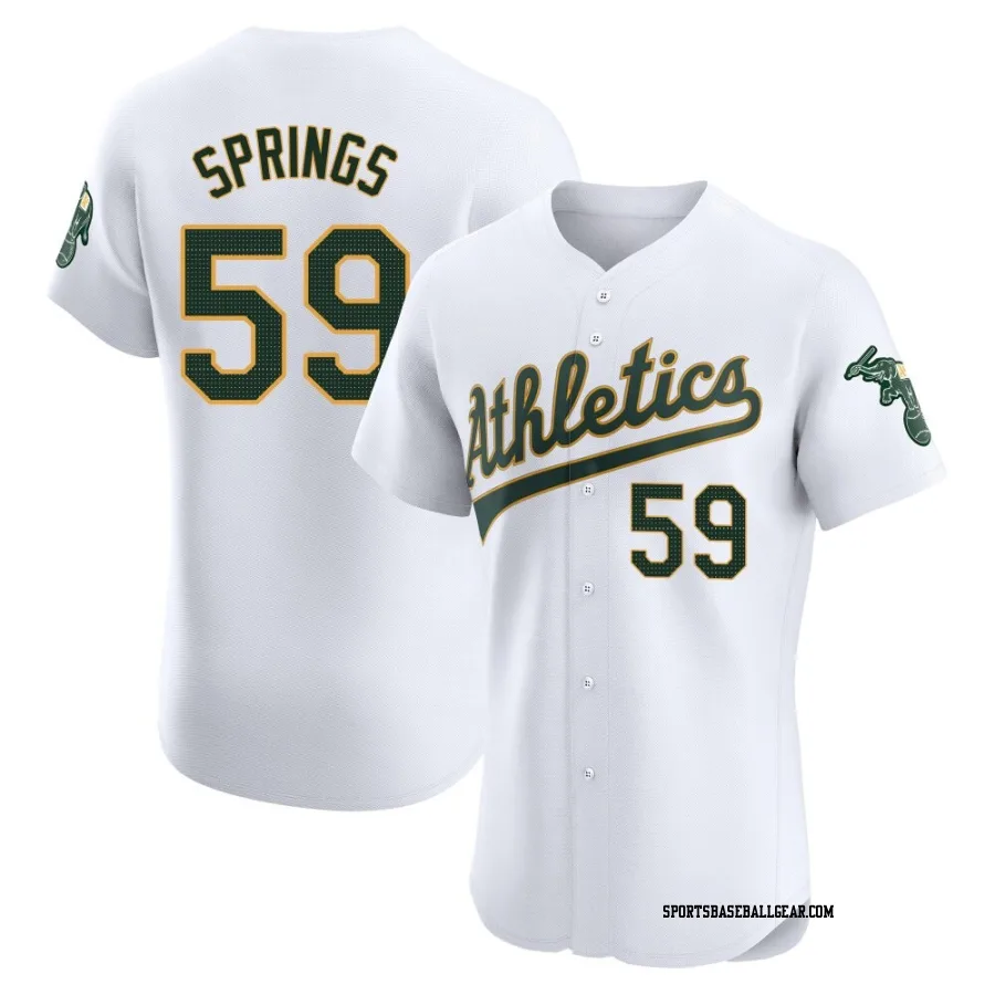 Jeffrey Springs Men's Oakland Athletics White Elite Home Jersey