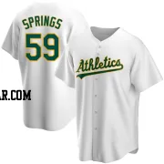 Jeffrey Springs Men's Oakland Athletics White Replica Home Jersey