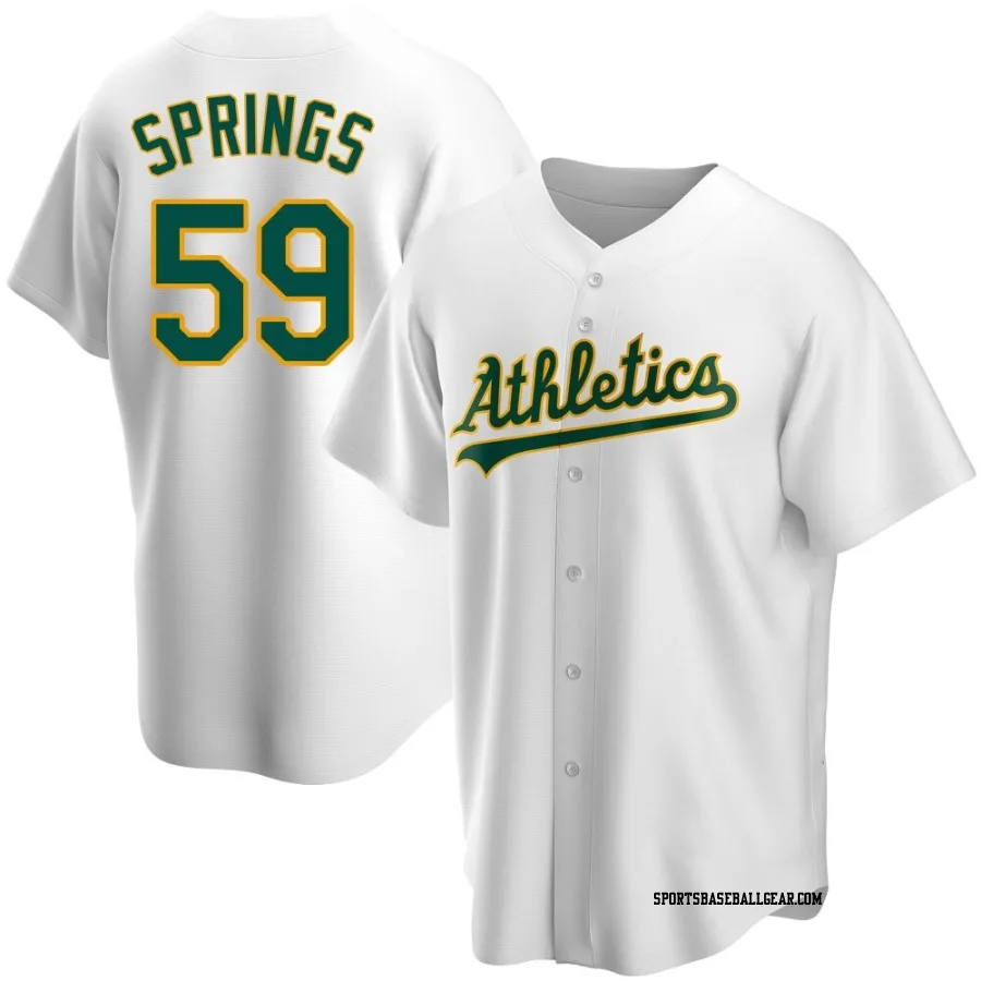 Jeffrey Springs Men's Oakland Athletics White Replica Home Jersey