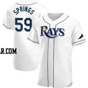 Jeffrey Springs Men's Tampa Bay Rays White Authentic Home Jersey