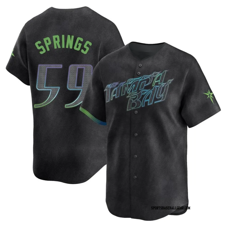 Jeffrey Springs Youth Tampa Bay Rays Charcoal Limited 2024 City Connect Jersey