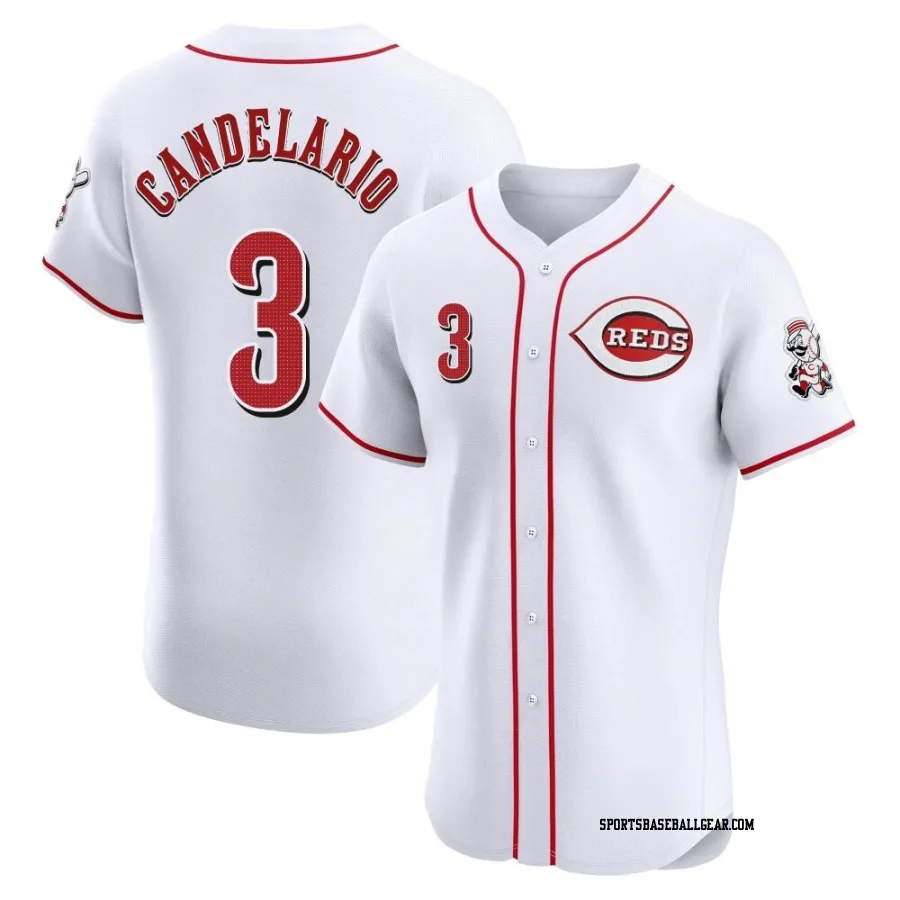 Jeimer Candelario Men's Cincinnati Reds White Elite Home Jersey