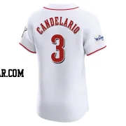 Jeimer Candelario Men's Cincinnati Reds White Elite Home Patch Jersey