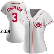 Jeimer Candelario Women's Cincinnati Reds White Replica Home Jersey