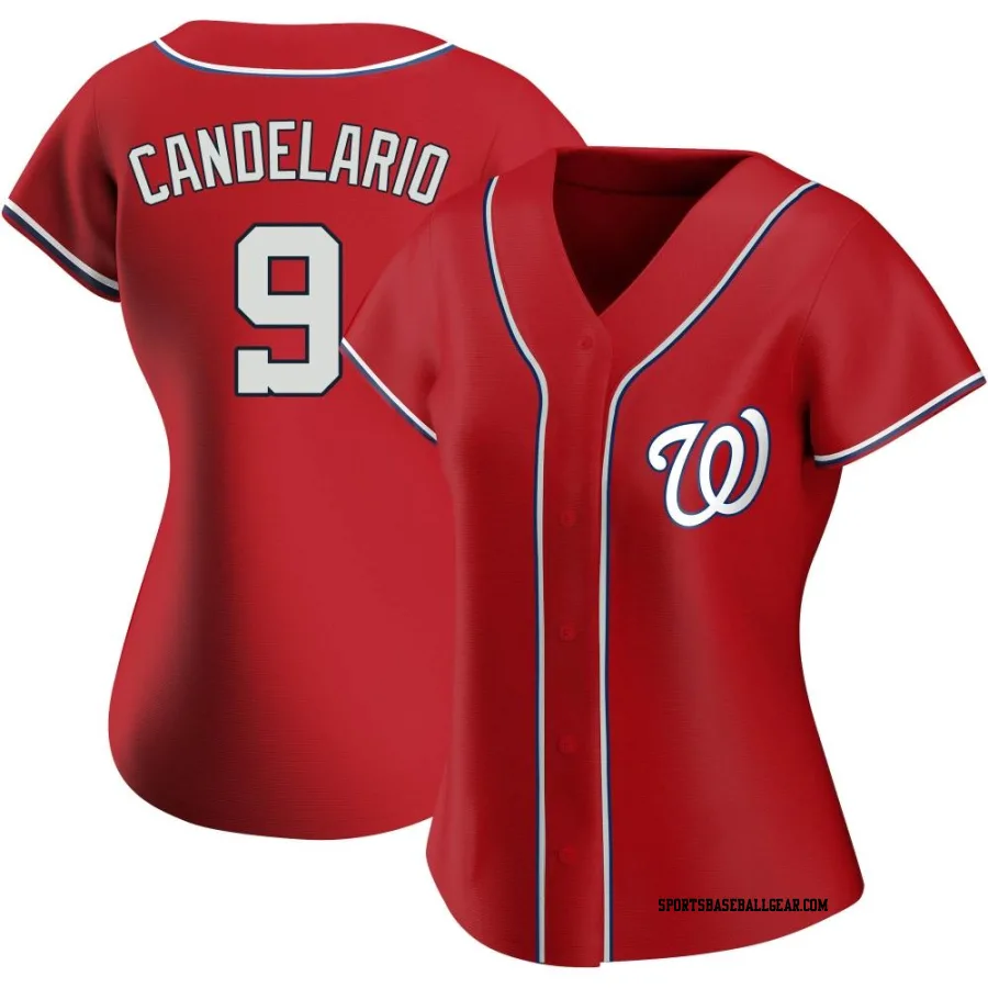 Jeimer Candelario Women's Washington Nationals Red Authentic Alternate Jersey