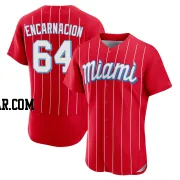 Jerar Encarnacion Men's Miami Marlins Red Authentic 2021 City Connect Jersey