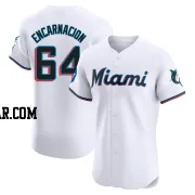 Jerar Encarnacion Men's Miami Marlins White Elite Home Patch Jersey