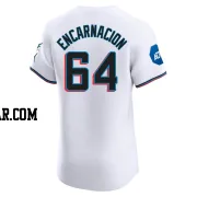 Jerar Encarnacion Men's Miami Marlins White Elite Home Patch Jersey