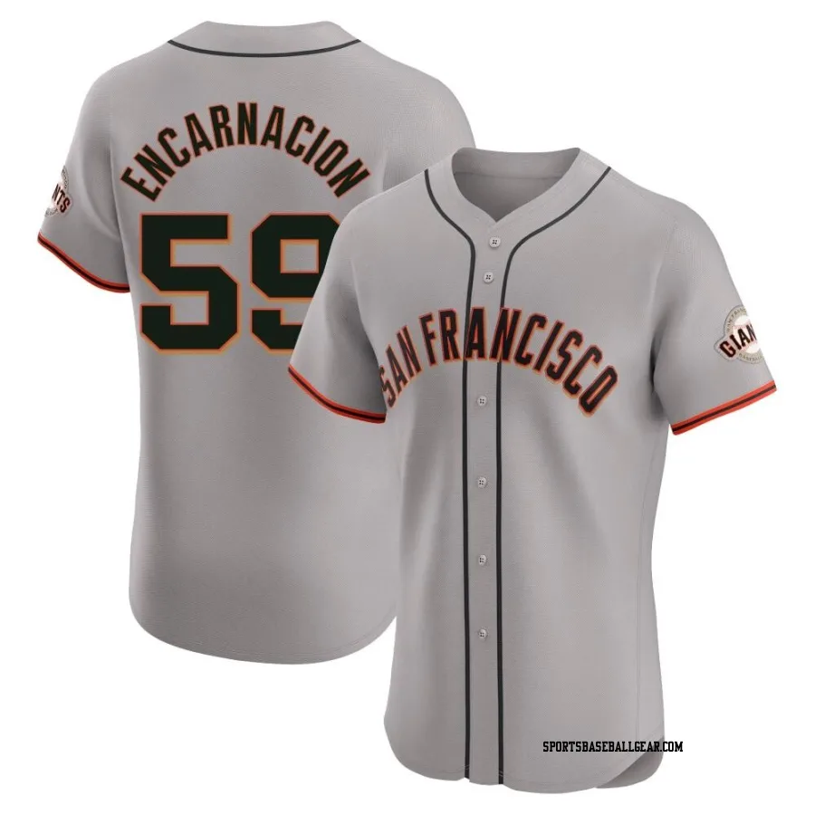 Jerar Encarnacion Men's San Francisco Giants Gray Elite Road Jersey