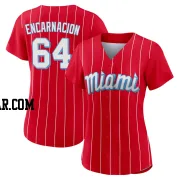 Jerar Encarnacion Women's Miami Marlins Red Authentic 2021 City Connect Jersey