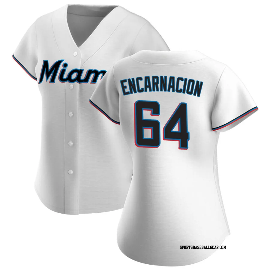 Jerar Encarnacion Women's Miami Marlins White Authentic Home Jersey