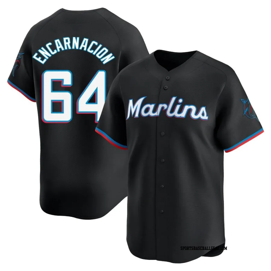 Jerar Encarnacion Youth Miami Marlins Black Limited Alternate Jersey