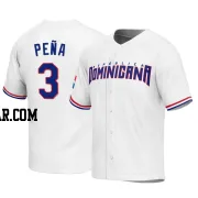 Jeremy Pena Men's Dominican Republic Baseball White Replica 2023 World Baseball Classic Jersey