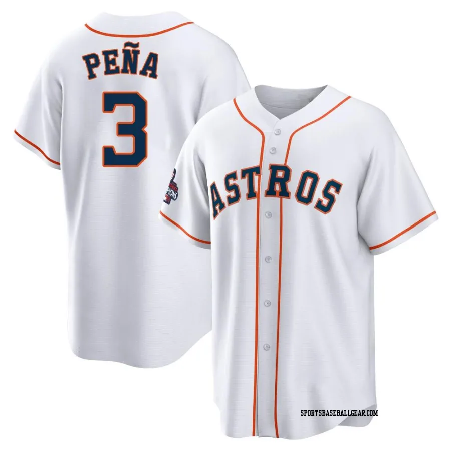 Jeremy Pena Men's Houston Astros White Replica 2022 World Series Champions Home Jersey