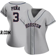 Jeremy Pena Women's Houston Astros Gray Authentic Road 2020 Jersey