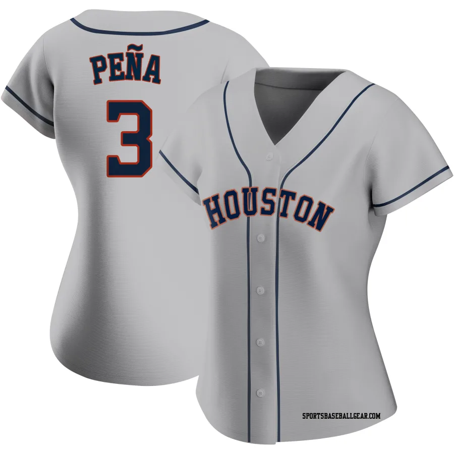 Jeremy Pena Women's Houston Astros Gray Authentic Road 2020 Jersey