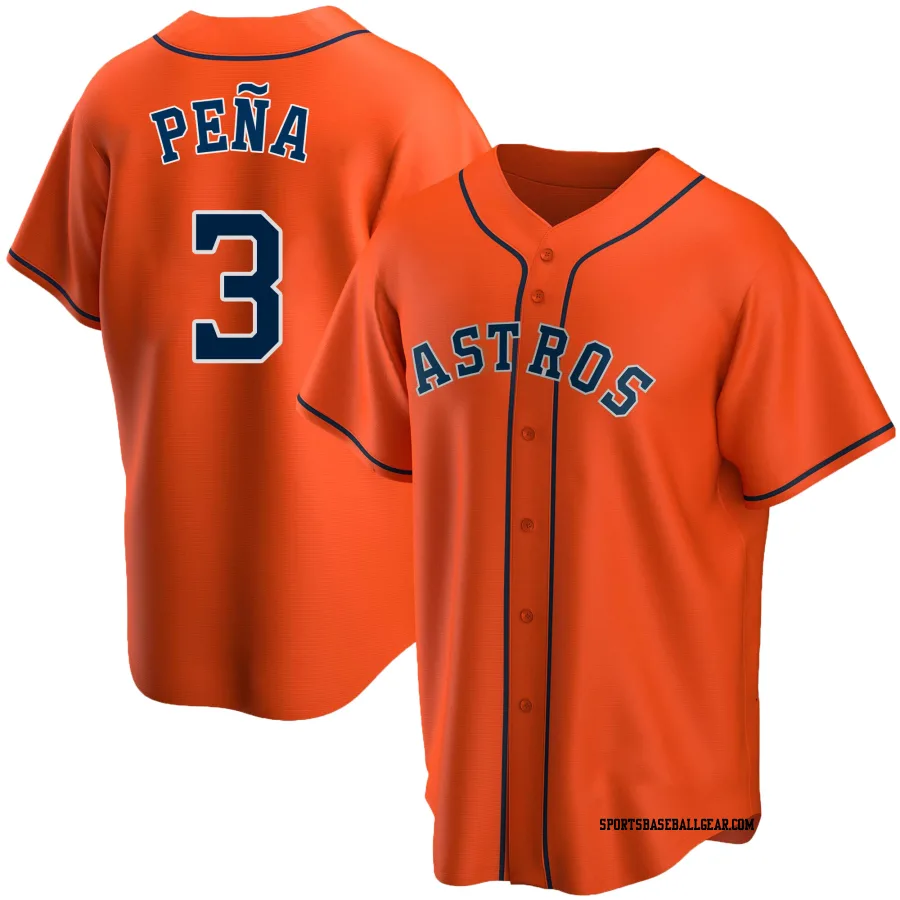 Jeremy Pena Youth Houston Astros Orange Replica Alternate Jersey