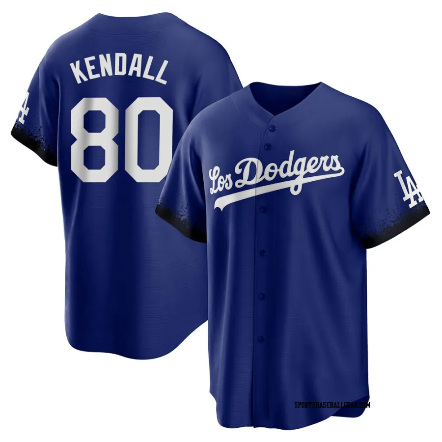 Jeren Kendall Men's Los Angeles Dodgers Royal Replica 2021 City Connect Jersey