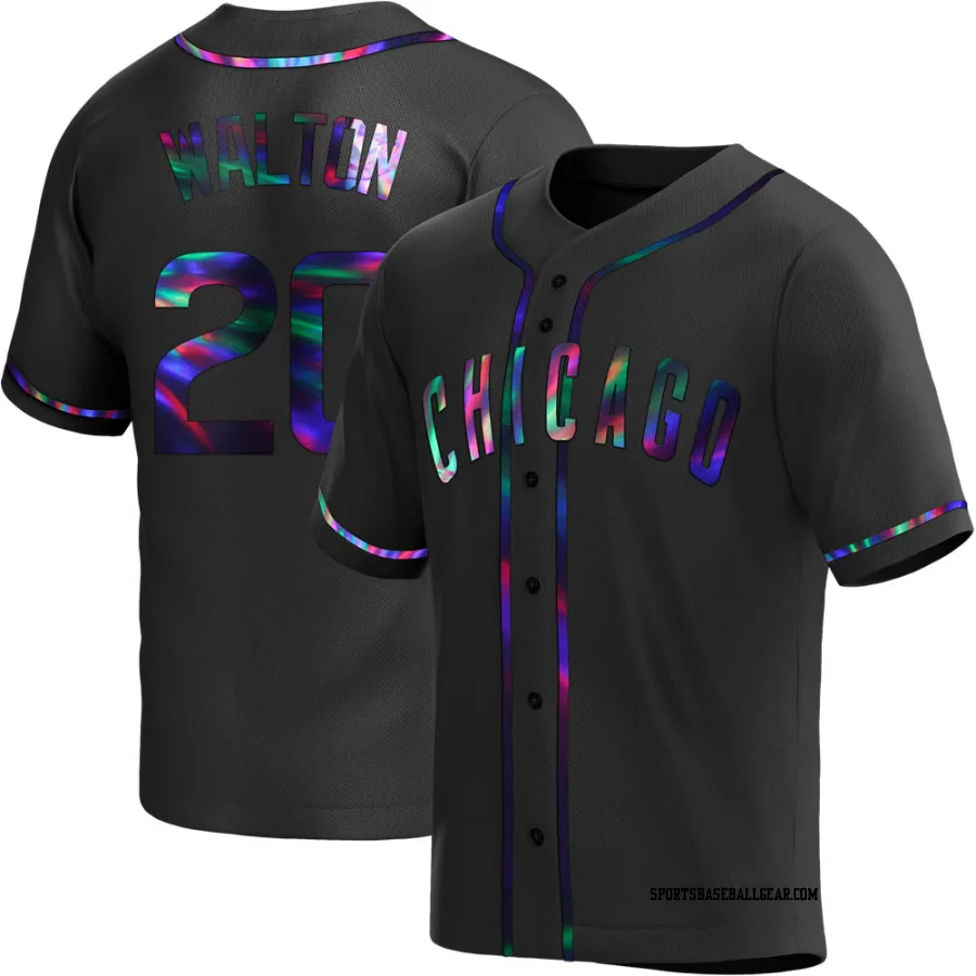 Jerome Walton Men's Chicago Cubs Black Holographic Replica Alternate Jersey