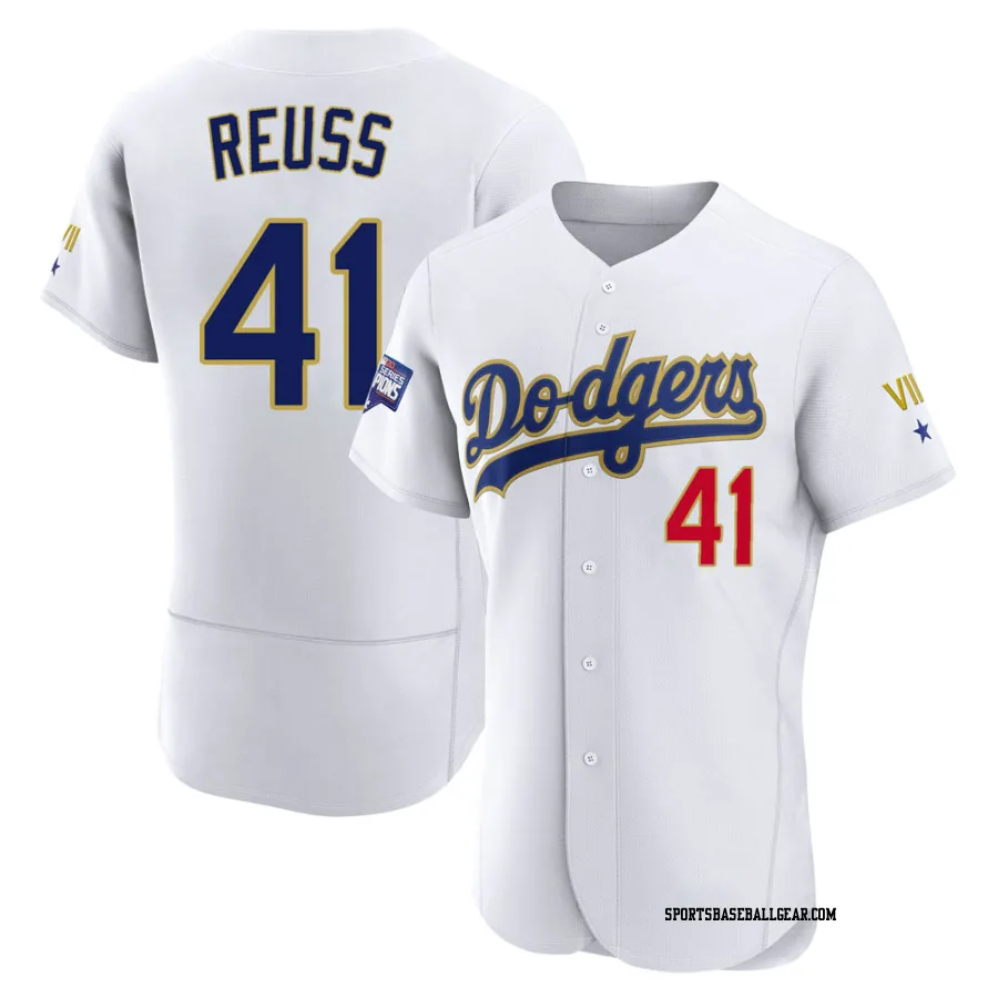 Jerry Reuss Men's Los Angeles Dodgers White/Gold Authentic 2021 Gold Program Player Jersey