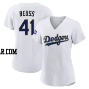 Jerry Reuss Women's Los Angeles Dodgers White/Gold Authentic 2021 Gold Program Player Jersey