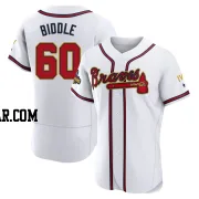 Jesse Biddle Men's Atlanta Braves Gold Authentic White 2022 Program Jersey