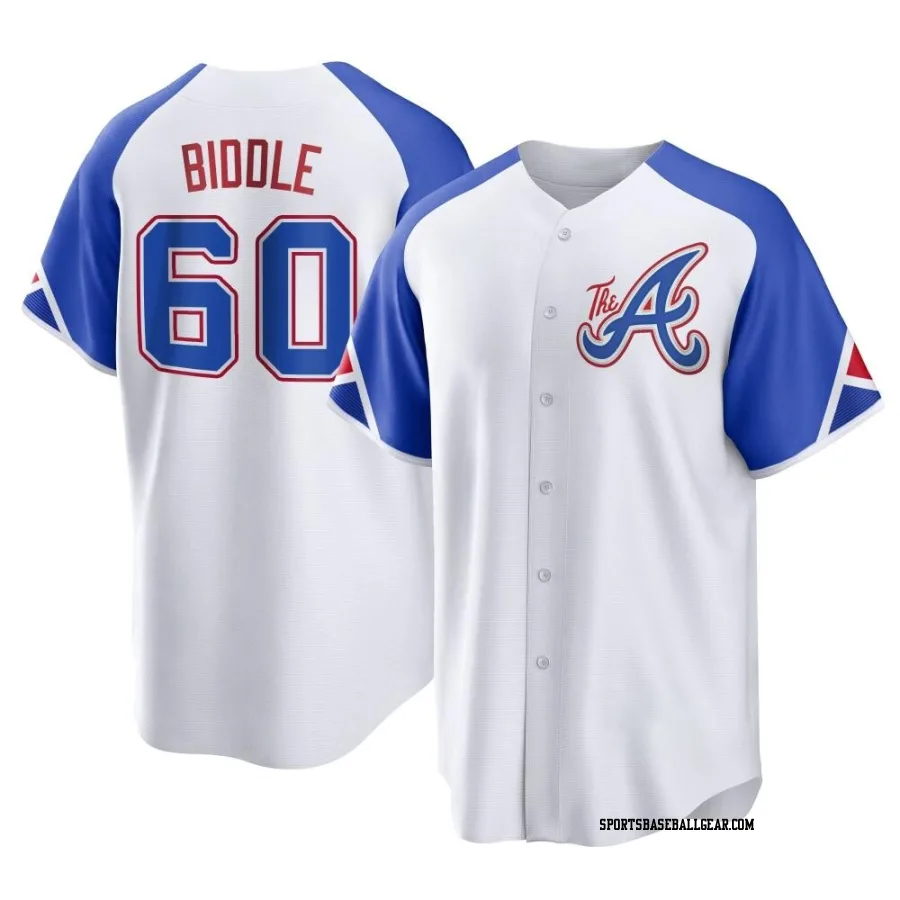 Jesse Biddle Men's Atlanta Braves White Replica 2023 City Connect Jersey