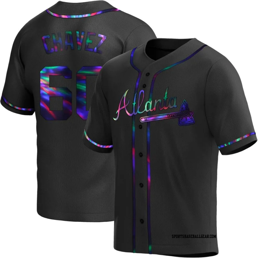 Jesse Chavez Men's Atlanta Braves Black Holographic Replica Alternate Jersey