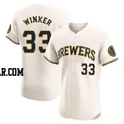 Jesse Winker Men's Milwaukee Brewers Cream Elite Home Jersey